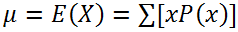 Formula for expected value